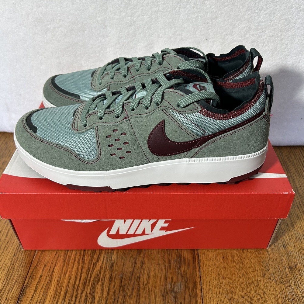 Nike Mens Size 11 Nike C1ty Clay Green Burgundy Athletic Shoes